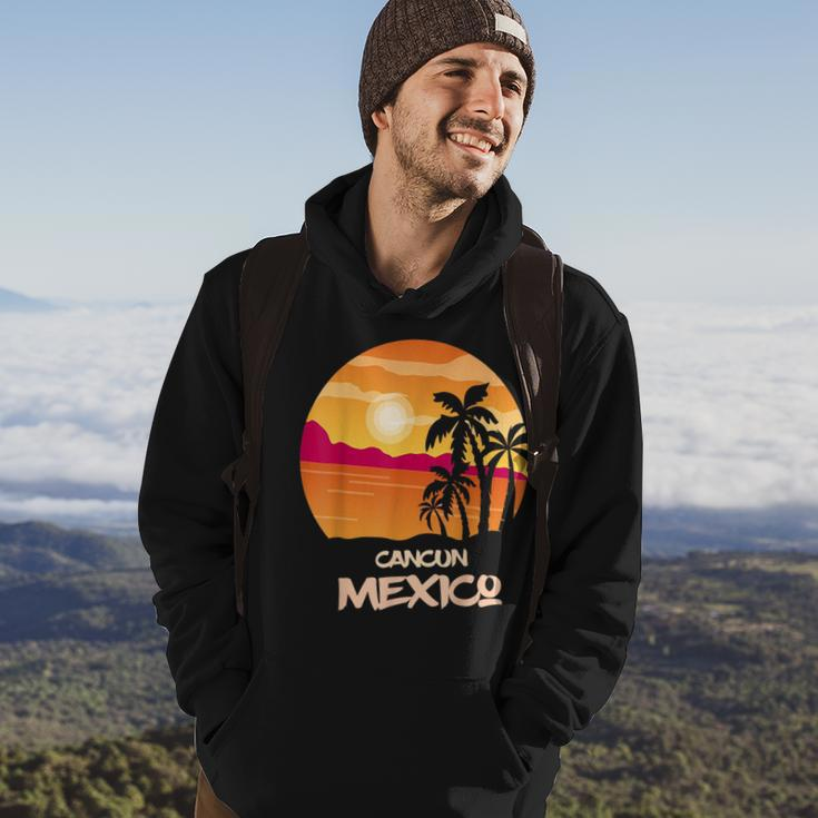 Vacation Cancun Mexico Palm Tree Surfing Beach Ocean Hoodie Lifestyle