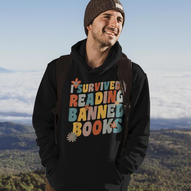Vintage Book Lover I Survived Reading Banned Books Hoodie Lifestyle