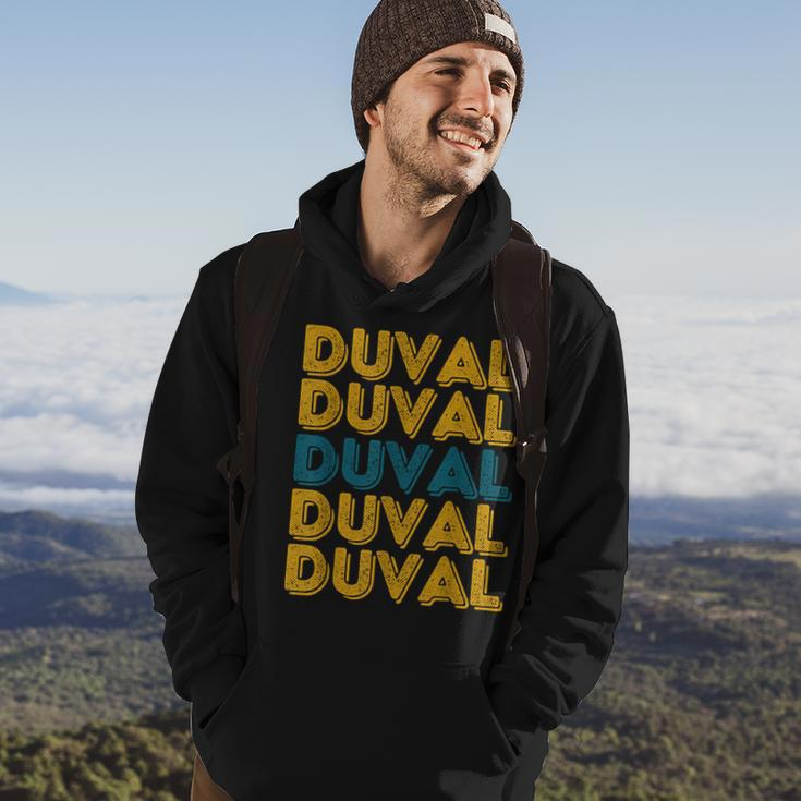 Vintage Duval County Florida Retro Duval Teal And Gold Hoodie Lifestyle