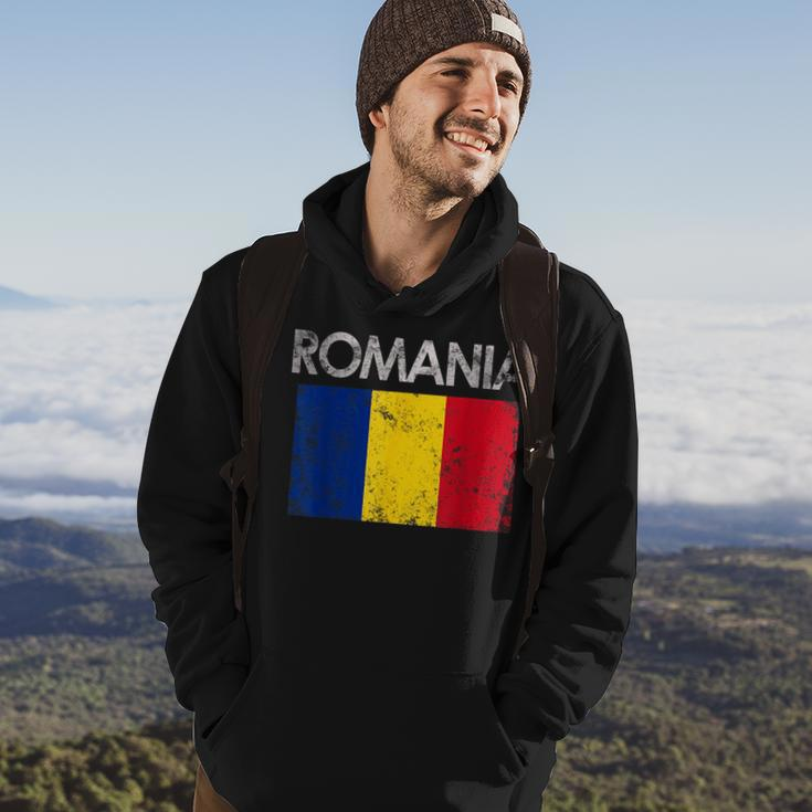 Vintage Romania Romanian Flag Pride Gift Pride Month Funny Designs Funny Gifts Hoodie Lifestyle