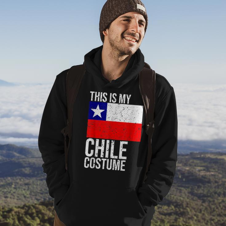 Vintage This Is My Chile Flag Costume Design For Halloween Chile Funny Gifts Hoodie Lifestyle