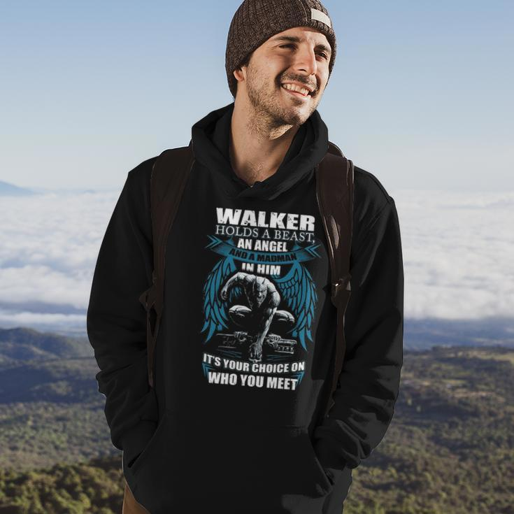 Walker Name Gift Walker And A Mad Man In Him Hoodie Lifestyle