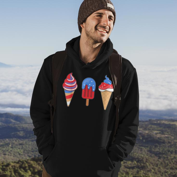 White Red Blue Ice Cream American Flag 4Th Of July Hoodie Lifestyle