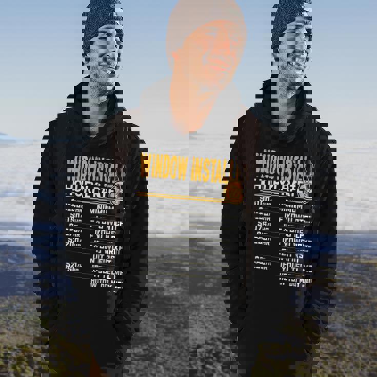 Window Installer Hourly Rate Blind Man Window Installer Hoodie Lifestyle