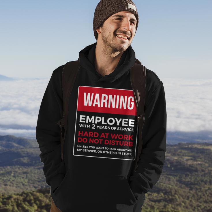 Work Anniversary 2 Years Two Years Service Warning Hoodie | Mazezy