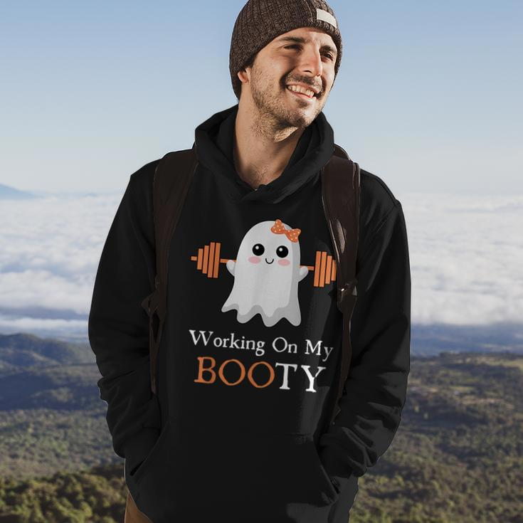 Working On My Booty Boo-Ty Halloween Gym Ghost Pun Hoodie Lifestyle