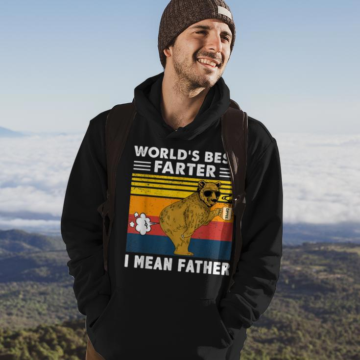 Worlds Best Farter I Mean Father Funny Bear Vintage Retro Hoodie Lifestyle