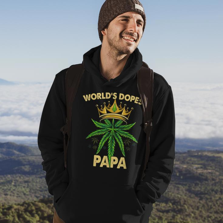 Worlds Dopest Papa Cannabis 420 Fathers Day Weed Dad Hoodie Lifestyle