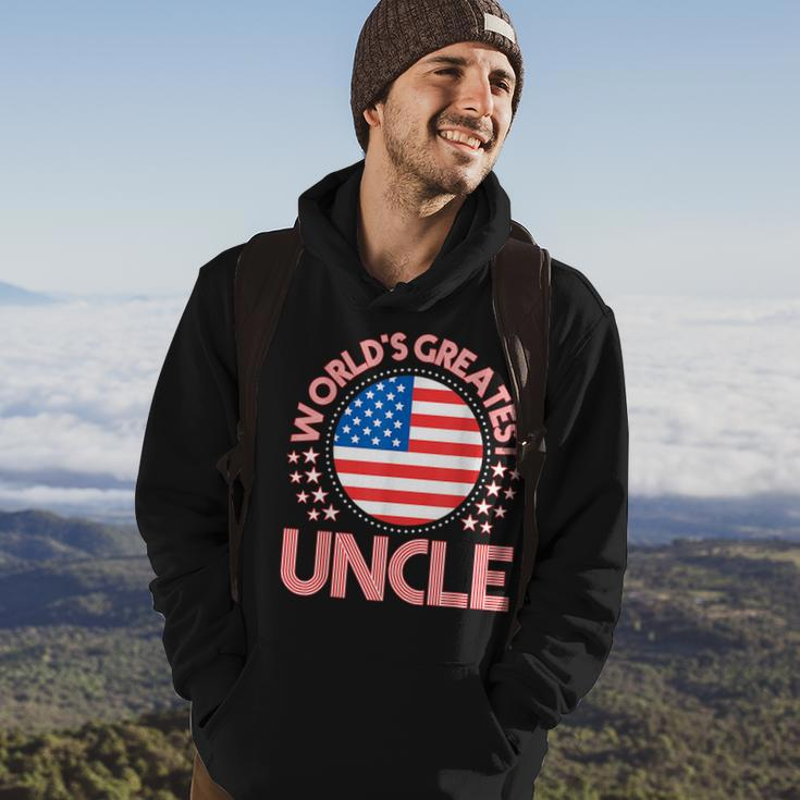 Worlds Greatest Uncle Usa Flag Gift Hoodie Lifestyle