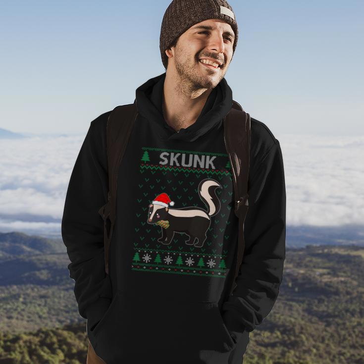 Xmas Skunk Ugly Christmas Sweater Party Hoodie Lifestyle