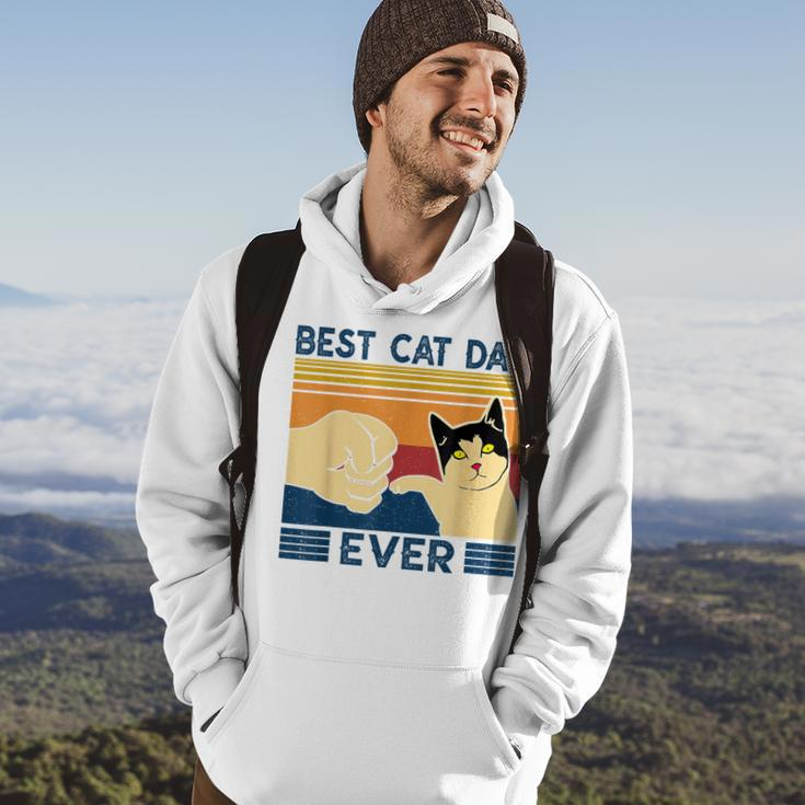 Best Cat Dad Ever Retro Vintage Cat Daddy Father Day Hoodie Lifestyle