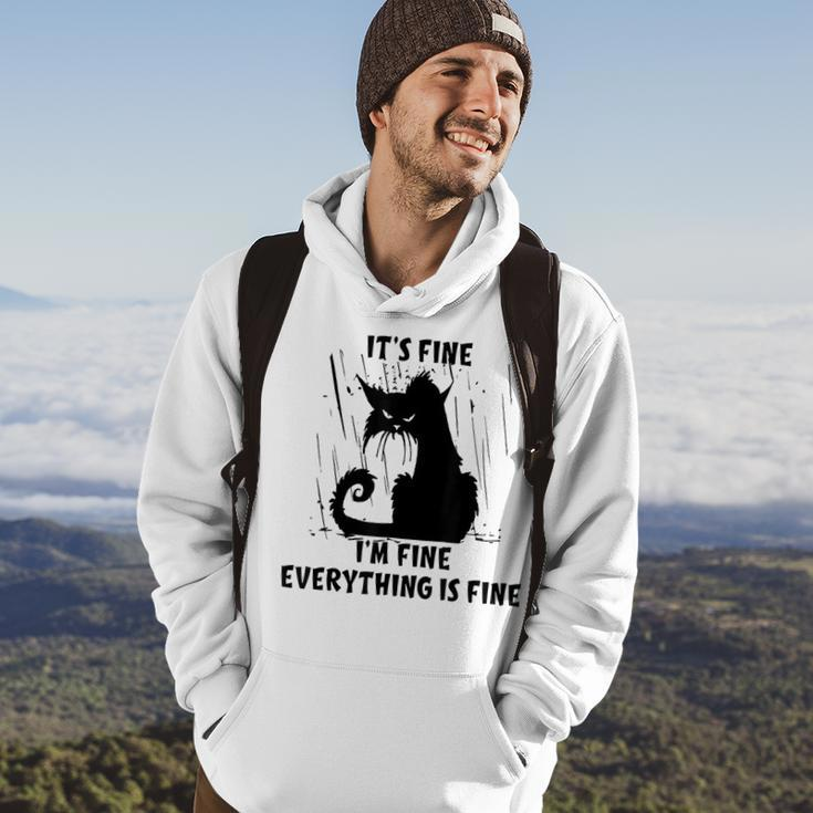 Cat Its Fine Im Fine Everything Is Fine Funny Cat Lover Gifts For Cat Lover Funny Gifts Hoodie Lifestyle