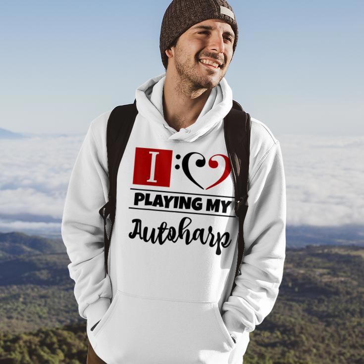 Double Bass Clef Heart I Love Playing My Autoharp Musician Hoodie Lifestyle