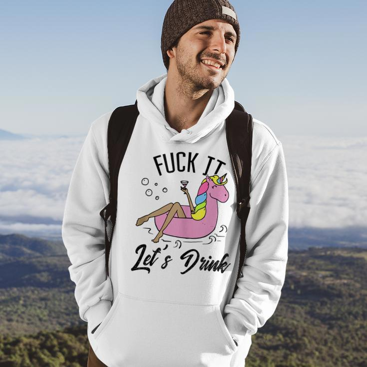 Fuck It Lets Drink - Unicorn Graphic Alcohol Drinking Party Hoodie Lifestyle