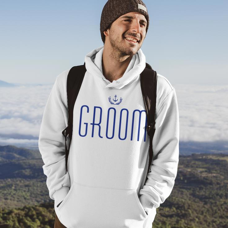 Groom Nautical With Anchor Navy Blue Hoodie Lifestyle