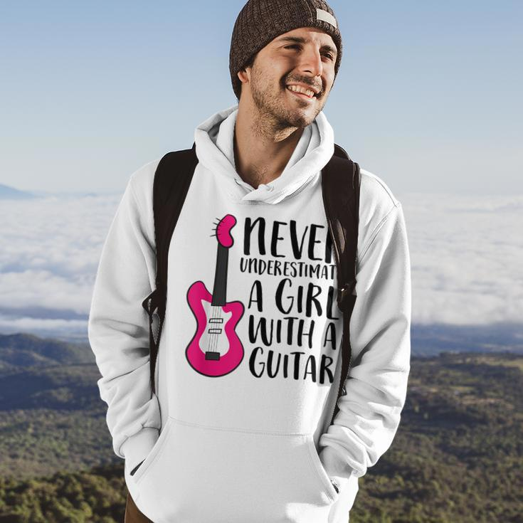 Guitar Girl Gift Never Underestimate A Girl With A Guitar Guitar Funny Gifts Hoodie Lifestyle