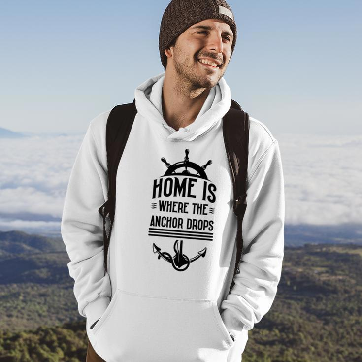 Home Is Where The Anchor Drops - Fishing Boat Hoodie Lifestyle