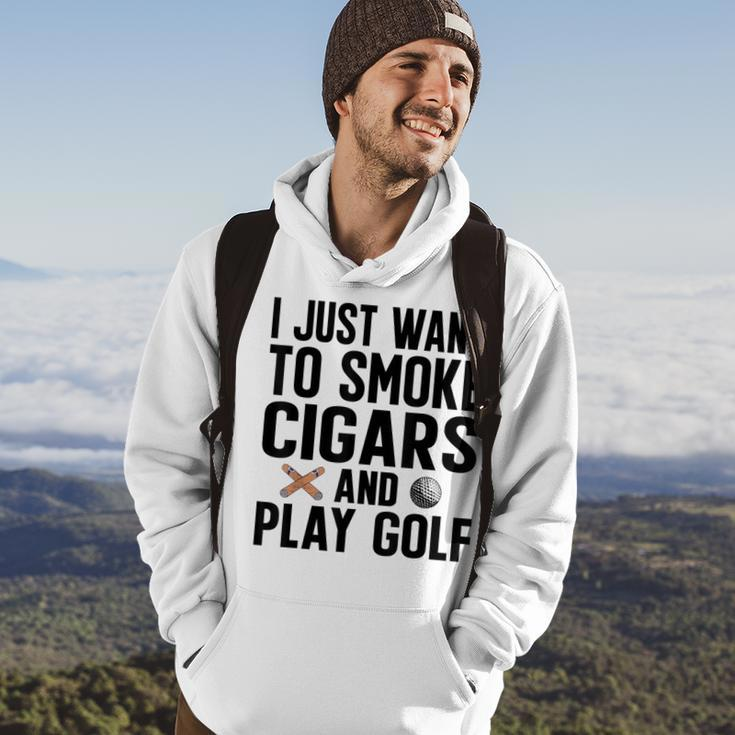 I Just Want To Smoke Cigars And Play Golf Funny Dad Grandpa Grandpa Funny Gifts Hoodie Lifestyle