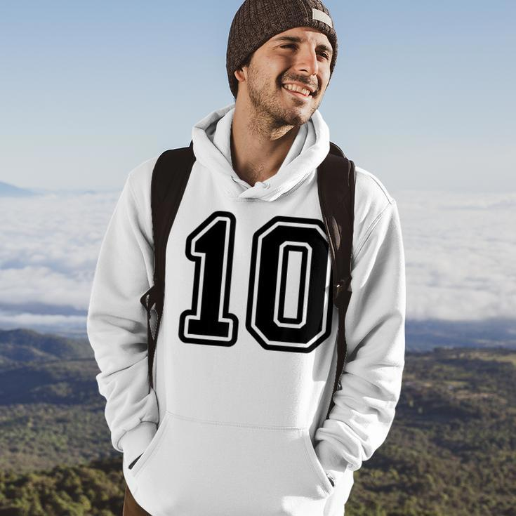 Jersey 10 Black Sports Team Jersey Number 10 Hoodie Lifestyle