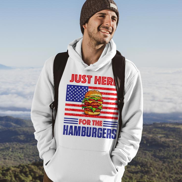 Just Here For The Hamburgers Funny 4Th Of July Hamburger Hoodie Lifestyle