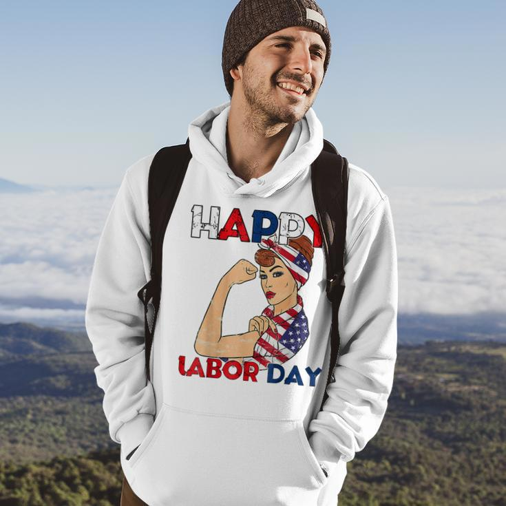 Labor Day Rosie The Riveter American Flag Woman Usa Hoodie Lifestyle