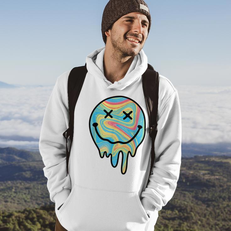 Melting Smile Funny Smiling Melted Dripping Happy Face Cute Hoodie Lifestyle