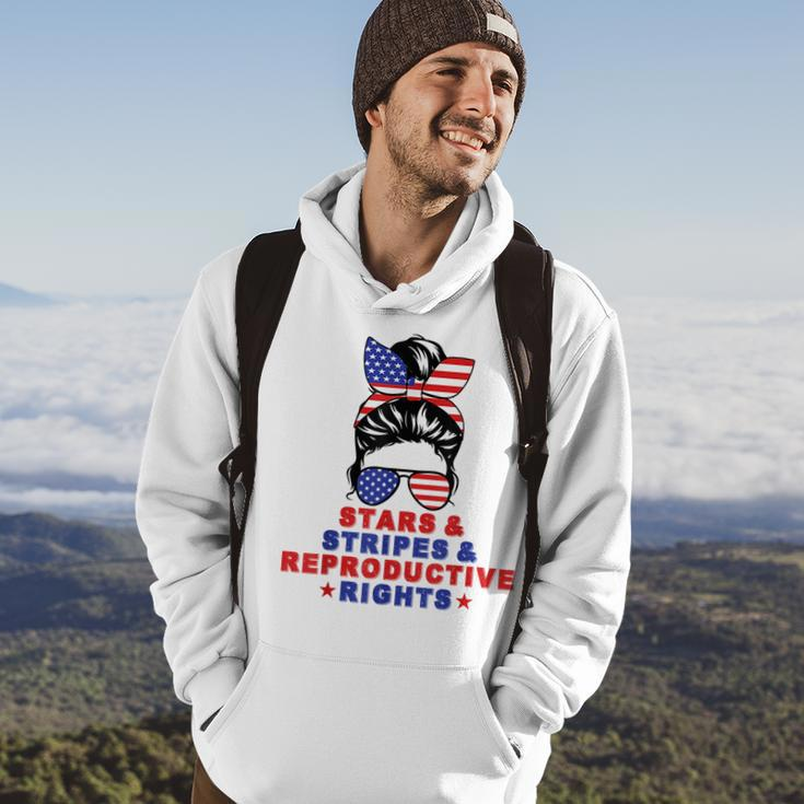 Messy Bun Stars Stripes & Reproductive Rights 4Th Of July Hoodie Lifestyle