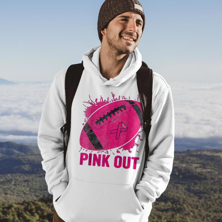 Pink Out Breast Cancer Awareness Football Breast Cancer Hoodie Lifestyle