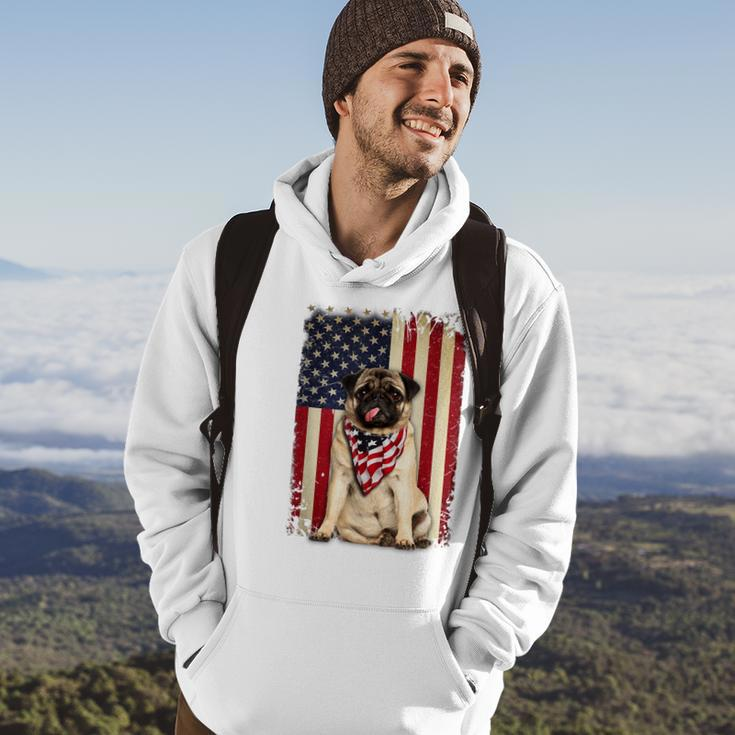 Pug American Flag 4Th Of July Independence Hoodie Lifestyle