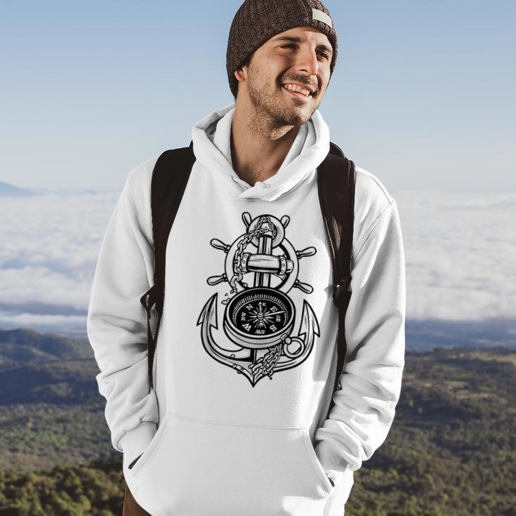 Sailing Boat Captain Sring Wheel Compass Anchor Hoodie Lifestyle