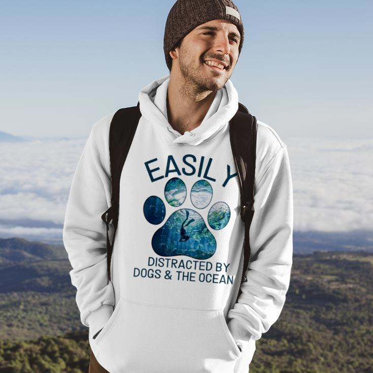 Scuba Diving Easily Distracted By Dogs And The Ocean Hoodie Lifestyle