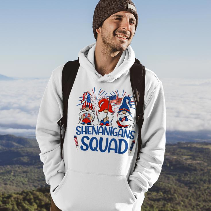 Shenanigans Squad 4Th Of July Gnomes Usa Gnomies American Hoodie Lifestyle