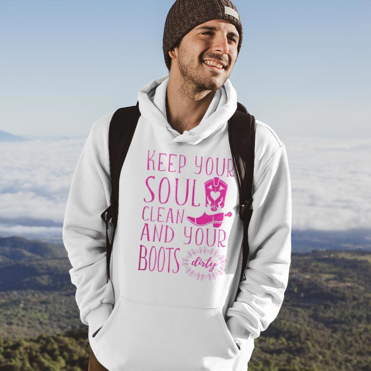 Soul Clean Boots Dirty Cute Pink Cowgirl Boots Rancher Hoodie Lifestyle