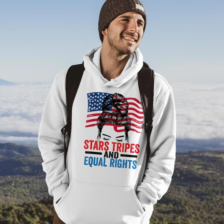 Stars Stripes And Equal Rights Messy Bun Equal Rights Funny Gifts Hoodie Lifestyle