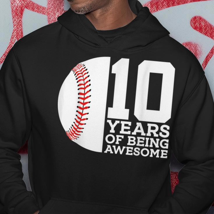 10 Years Of Being Awesome 10Th Birthday Baseball Hoodie Unique Gifts
