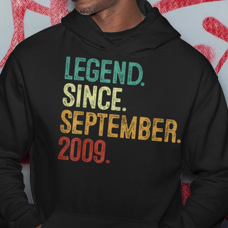 14 Years Old Legend Since September 2009 14Th Birthday Hoodie Funny Gifts