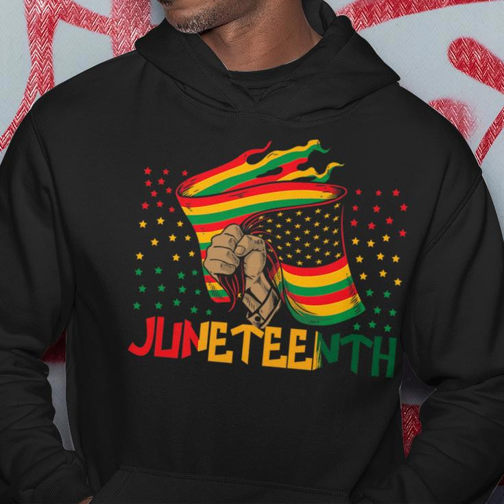 1865 Junenth Black History African American Family Flag Hoodie Unique Gifts