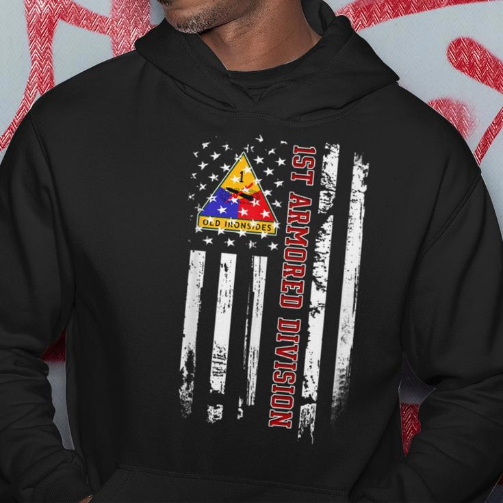 1St Armored Division American Flag Veteran Day Father Day Hoodie Unique Gifts
