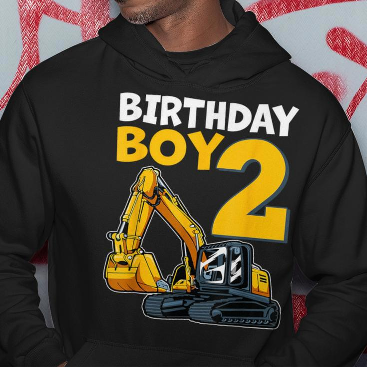 2 Birthday Boy Construction Theme 2 Years Old Birthday Hoodie Personalized Gifts