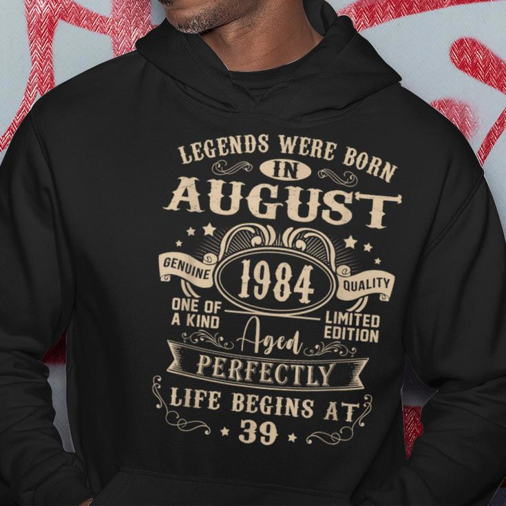 39Th Birthday Gift 39 Years Old Legends Born August 1984 Hoodie Unique Gifts