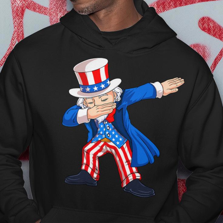 4Th Of July Dabbing Uncle Sam American Flag Kids Boys Men Hoodie Unique Gifts