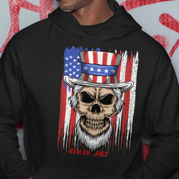 4Th Of July Patriotic Skeleton 4Th Of July American Flag Patriotic Funny Gifts Hoodie Unique Gifts