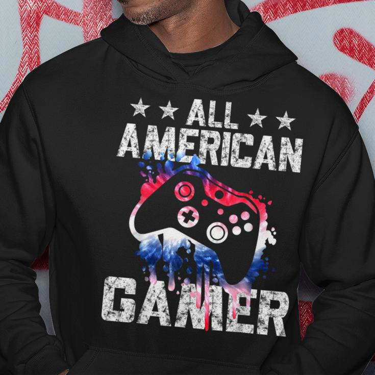 4Th Of July Video Game American Flag All American Gamer Hoodie Unique Gifts