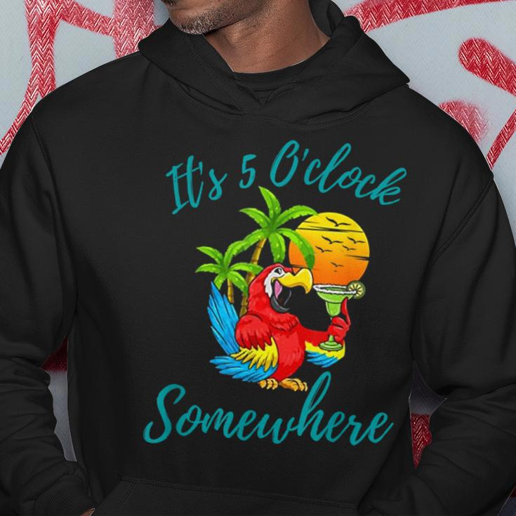 It Is 5 O'clock Somewhere Drinking Parrot Hoodie Unique Gifts