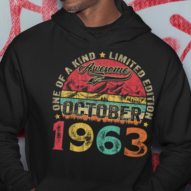 60 Years Old Made In 1963 Vintage October 1963 60Th Birthday Hoodie Unique Gifts