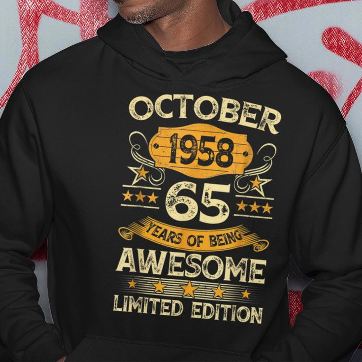 65Th Birthday Decoration October 1958 65 Years Old Hoodie Unique Gifts