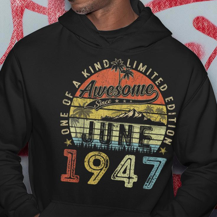 76 Year Old Awesome Since June 1947 76Th Birthday Hoodie Unique Gifts