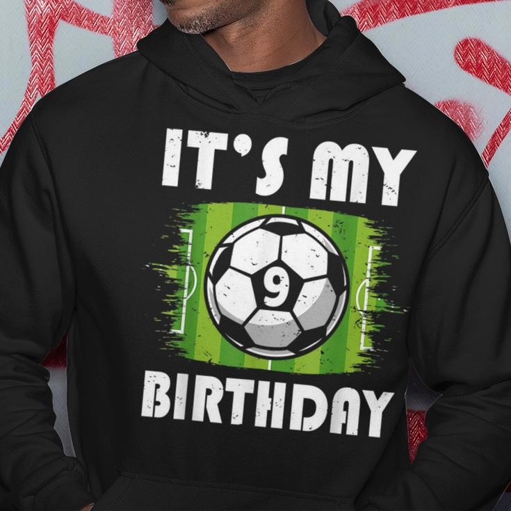 9 Years Old Kids Soccer Player 9Th Birthday Boy Hoodie Funny Gifts