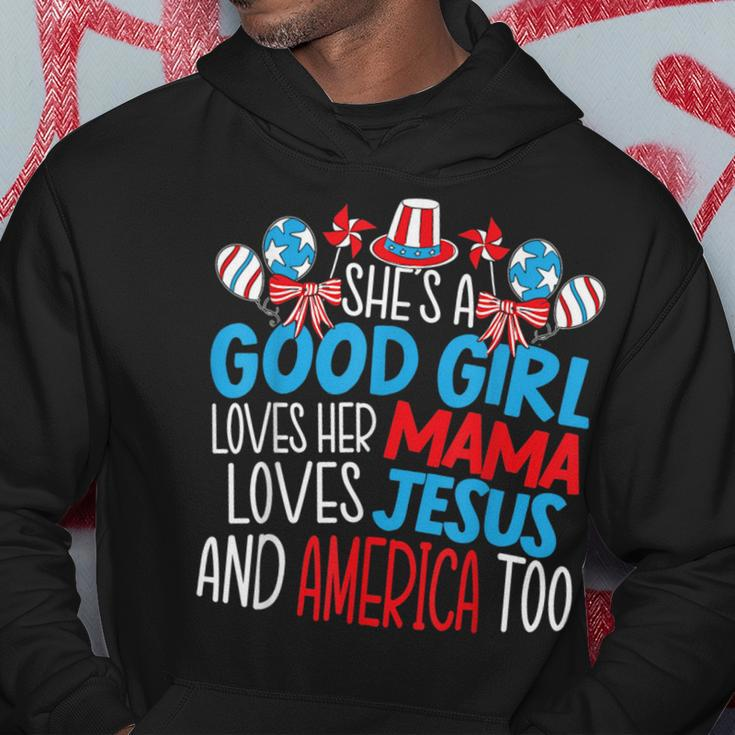A Good Girl Who Loves America 4Th Of July Usa Patriotic Patriotic Funny Gifts Hoodie Unique Gifts