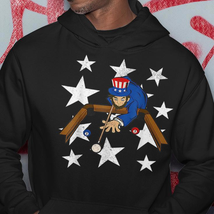 Abraham Lincoln Playing Billiards Funny 4Th Of July Poo Hoodie Unique Gifts